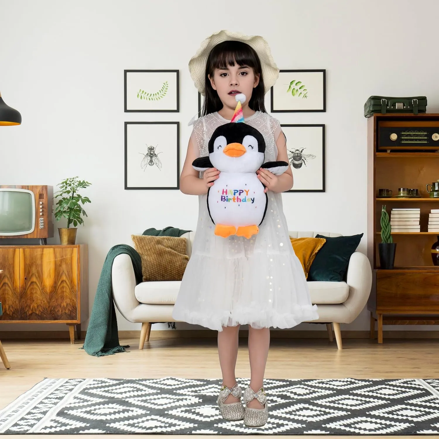 12 Inch Black Penguin Stuffed Animals Happy Birthday Penguin Soft Black Penguin Plush Toys Stuffed Penguin Plushies Animal Black Penguin Plush Doll Animal Toy for Kids & Lovers…
