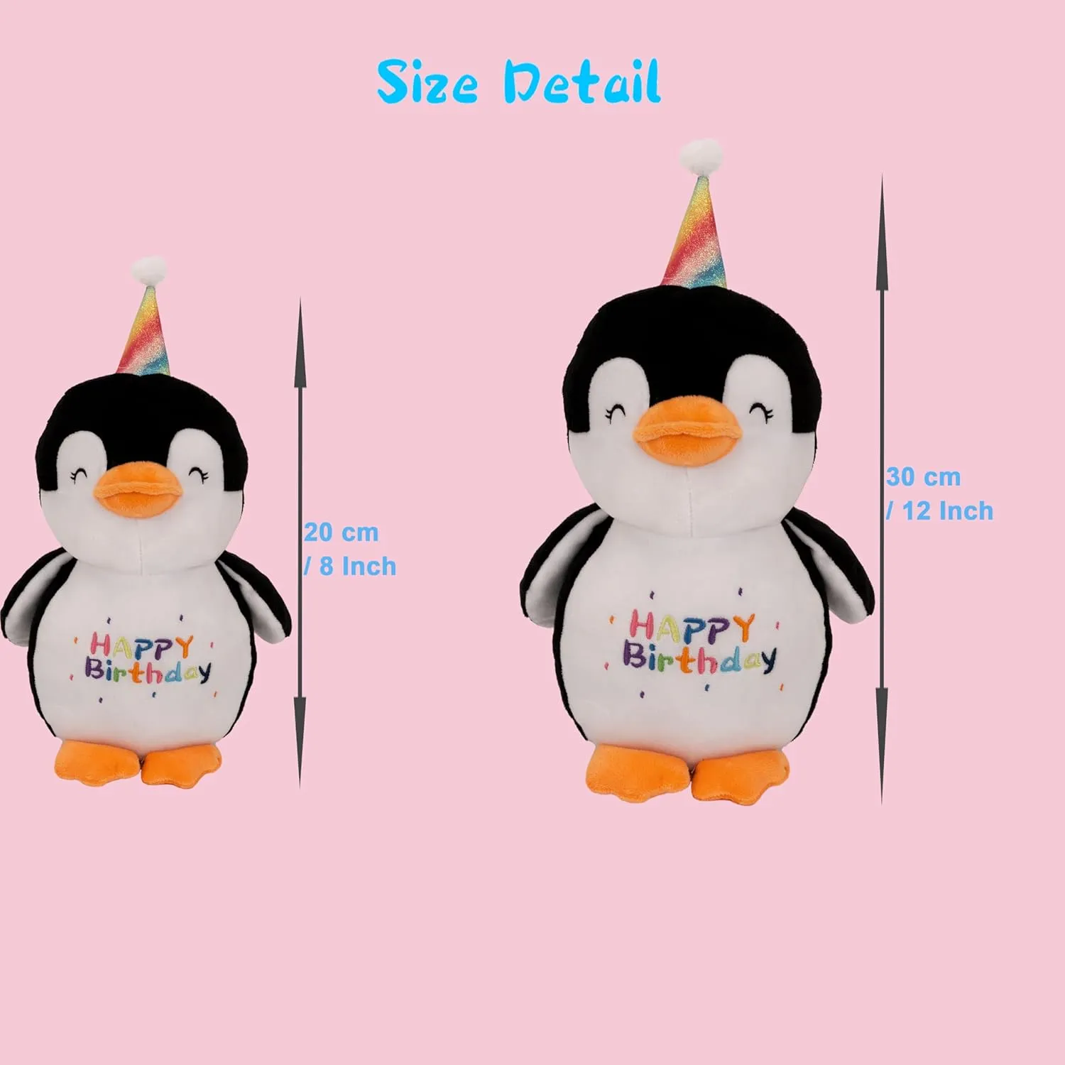 12 Inch Black Penguin Stuffed Animals Happy Birthday Penguin Soft Black Penguin Plush Toys Stuffed Penguin Plushies Animal Black Penguin Plush Doll Animal Toy for Kids & Lovers…