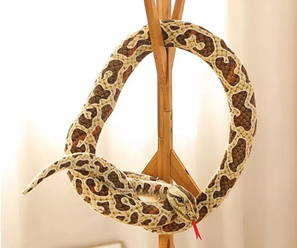 120 inch high Simulation Extra Long Snake, Soft Plush Toy, Snake Stuffed Animal, Large Stuffed Animal Toy, Children's Toy Gift (Brown Snake)