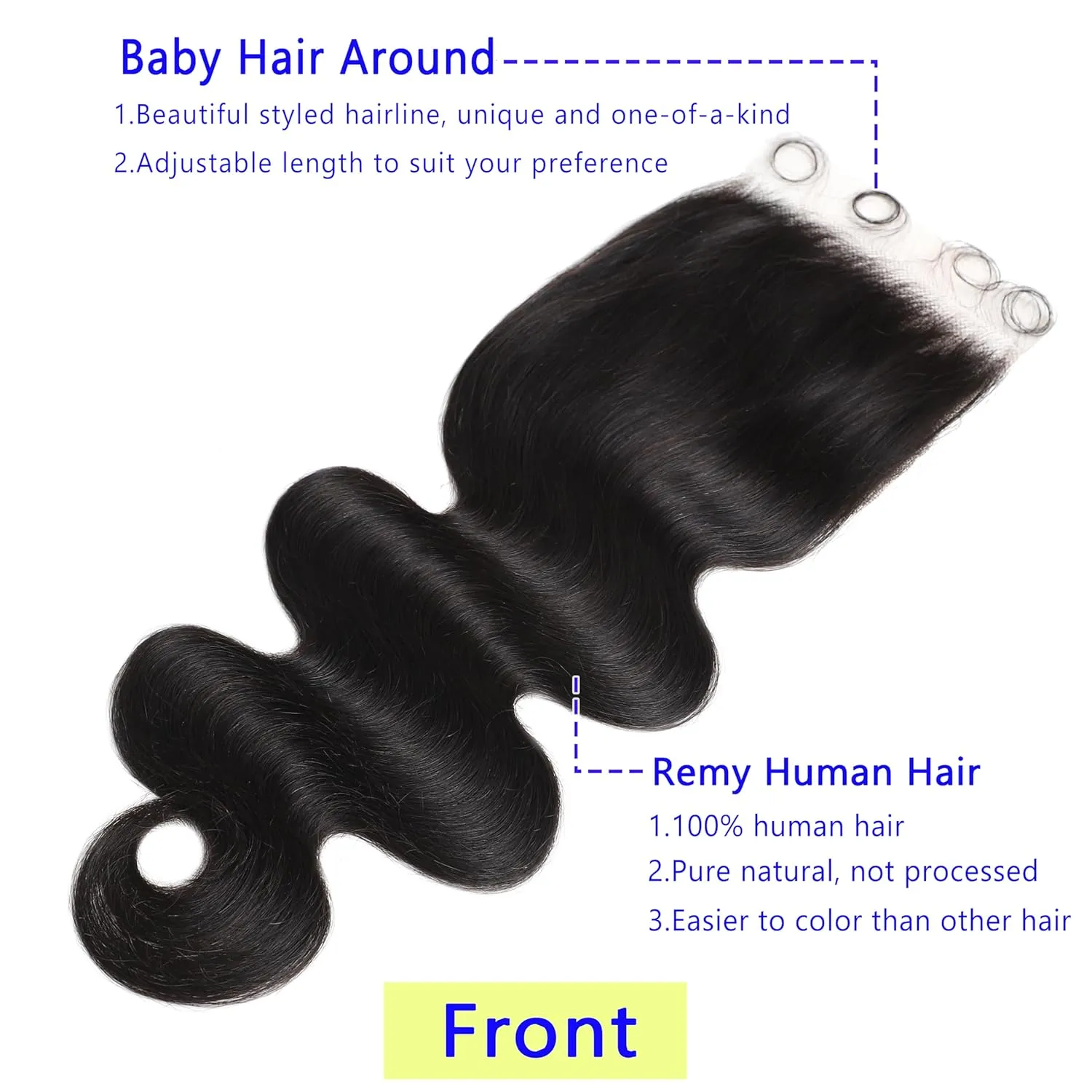 14 Inch 5x5 Skin-Like Real HD Closure Human Hair Lace Closure Only Body Wave 0.1mm Thin HD Lace Closure Invisible Human Hair Bleached Knot Pre Plucked