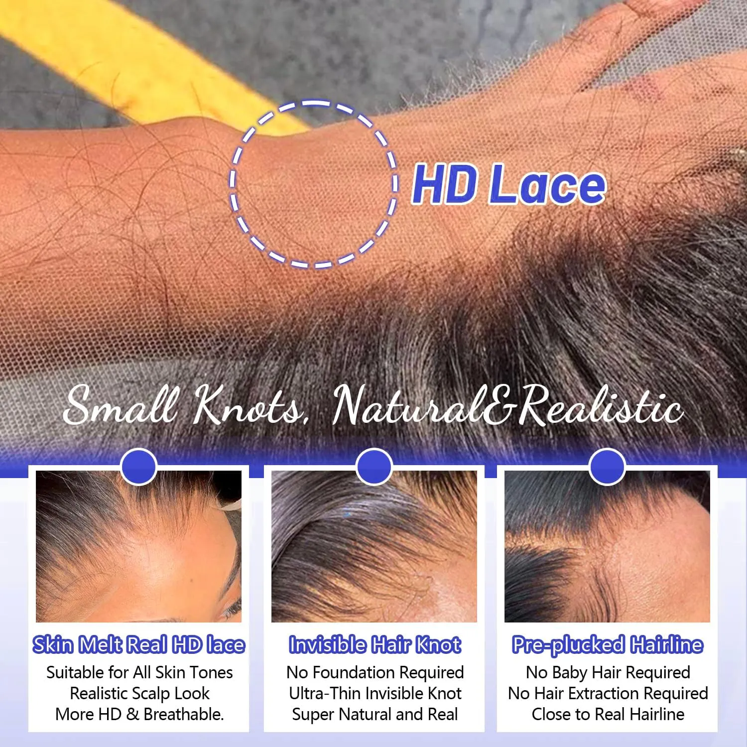 14 Inch 5x5 Skin-Like Real HD Closure Human Hair Lace Closure Only Body Wave 0.1mm Thin HD Lace Closure Invisible Human Hair Bleached Knot Pre Plucked
