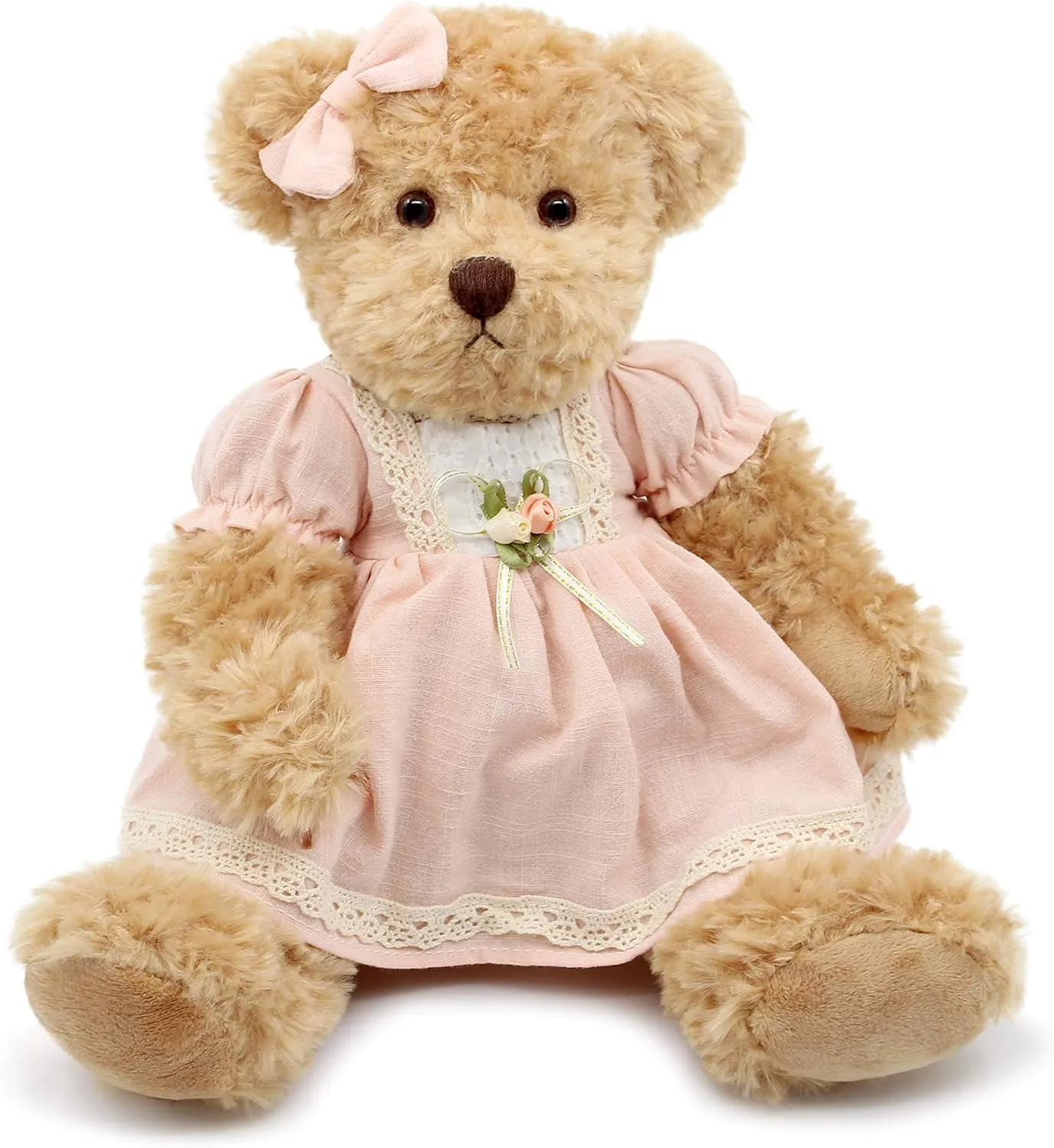 2-Pack Teddy Bear,Cute Stuffed Animal,Couple Gift Soft Plush Toy 11inch (Vintage Dress)