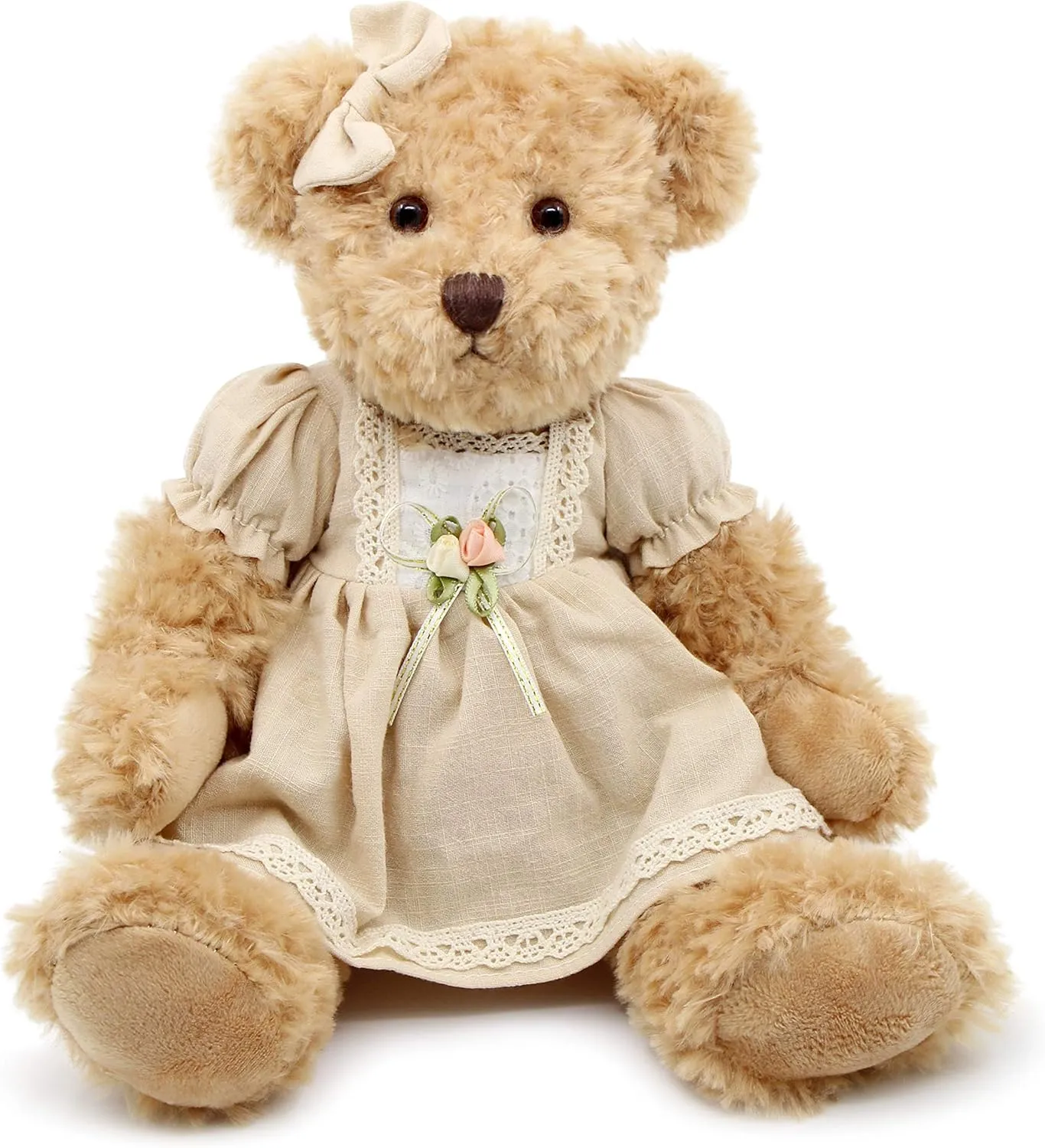 2-Pack Teddy Bear,Cute Stuffed Animal,Couple Gift Soft Plush Toy 11inch (Vintage Dress)