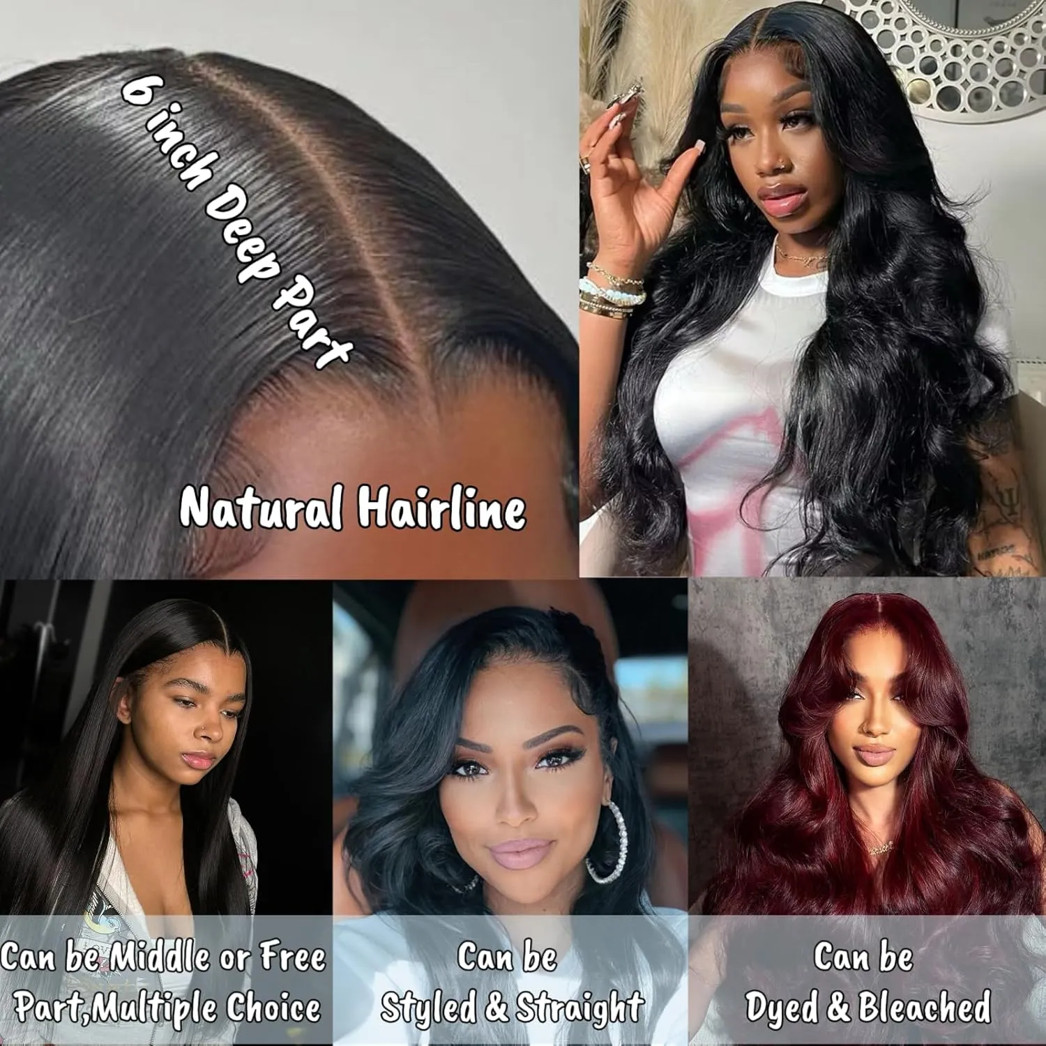 2X6 SKINLIKE 100% Real HD Lace Closure Body Wave Human Hair Closure 0.095mm Ultra-thin Invisible Swiss HD Lace Closure Pre Plucked Small Single Knots Brazilian Virgin Human Hair HD Closure 16inch