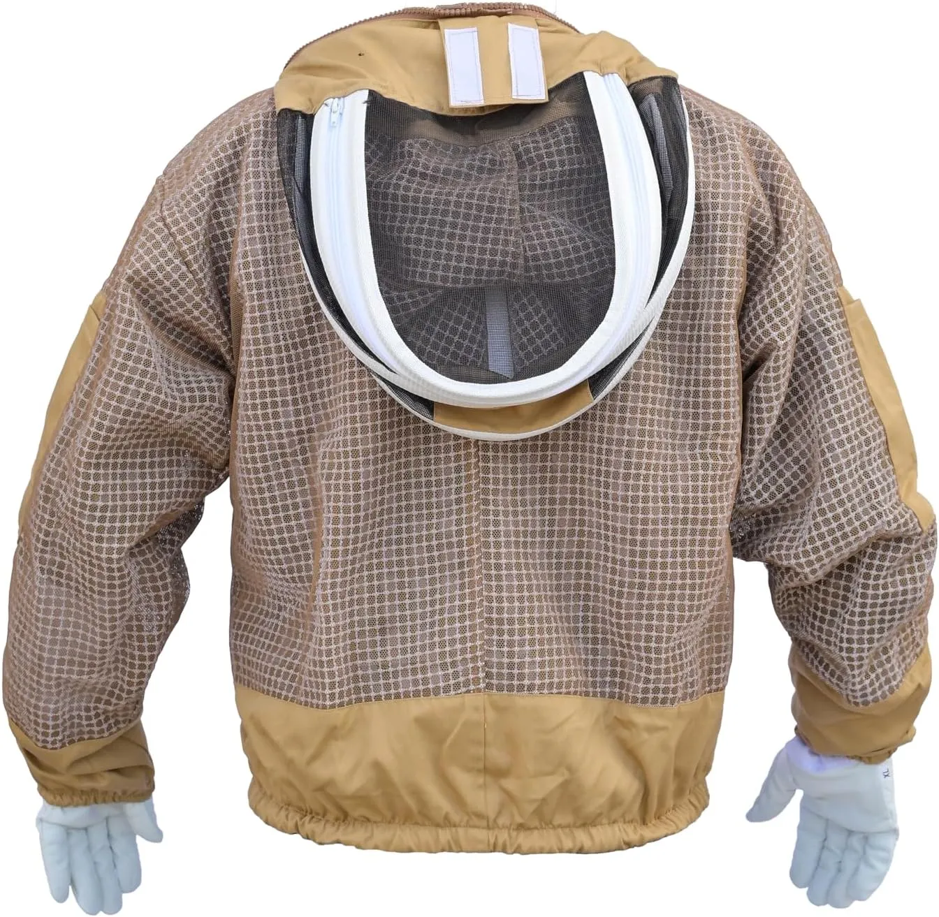 3 Layer Bee Jacket with Fencing Veil and One Pair Gloves Ventilated Sting Proof Beekeeping Jacket for Beekeepers