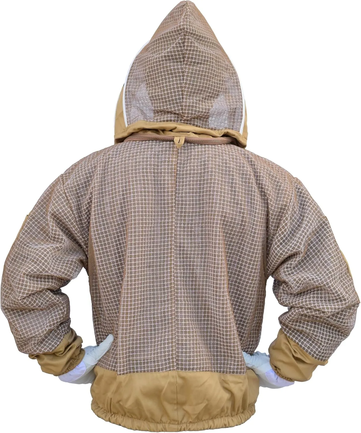 3 Layer Bee Jacket with Fencing Veil and One Pair Gloves Ventilated Sting Proof Beekeeping Jacket for Beekeepers