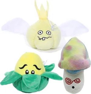 3 PCS PVZ Plant and Zombies Plush Plants Sets 1 2 Stuffed Soft Toys Garlic, Corn, Purple Mushroom, PVZ Figure Doll, Great Gifts for Boys and Girls