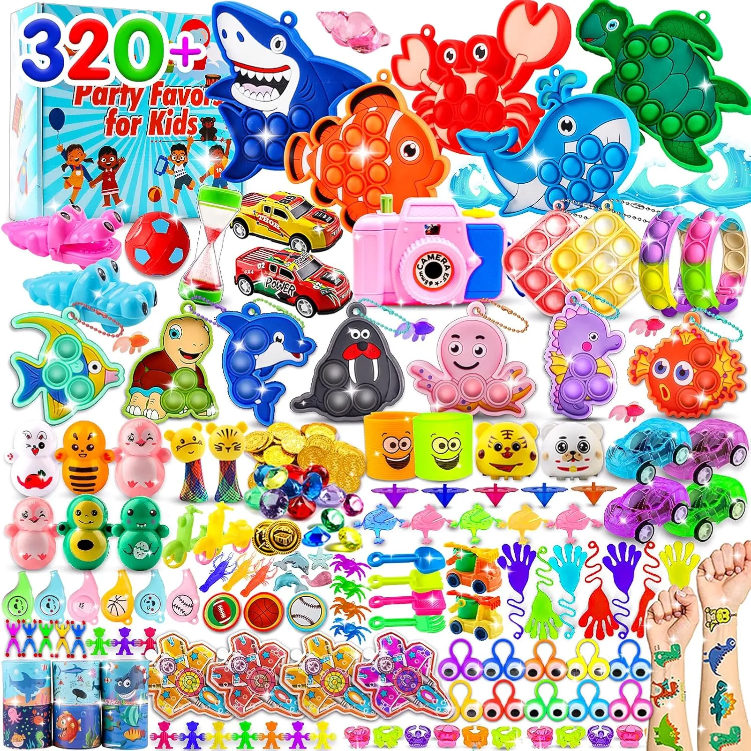 320 PCS Party Favor for Kids, Goodie Bags Stuffers, Treasure Box Toys, Prize Box Toys for Kids Bulk, Pinata Fillers, Small Prizes for Classroom , Treasure Chest for Students Rewards