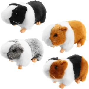 4 Pack 8 Inch Realistic Stuffed Guinea Pig Plush Doll Toys for Guinea Pig Theme Party Decor Gift, 4 Colors