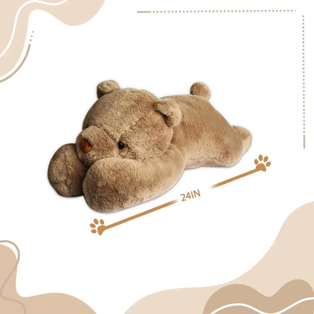 4lbs Bear Weighted Stuffed Animals, 24 inch Weighted Plush Stuffed Animals for Adults, Cute Soft Weighted Plush Throw Animal Pillow Toy, Birthday Gifts for Adults Kids
