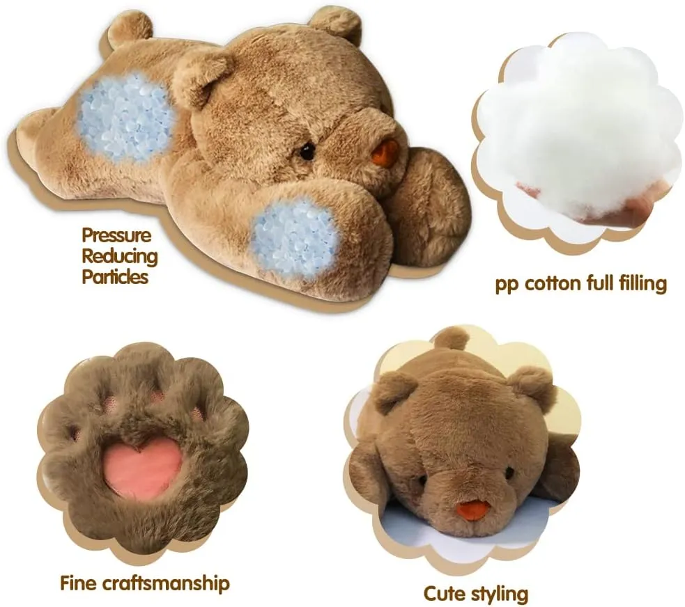 4lbs Bear Weighted Stuffed Animals, 24 inch Weighted Plush Stuffed Animals for Adults, Cute Soft Weighted Plush Throw Animal Pillow Toy, Birthday Gifts for Adults Kids