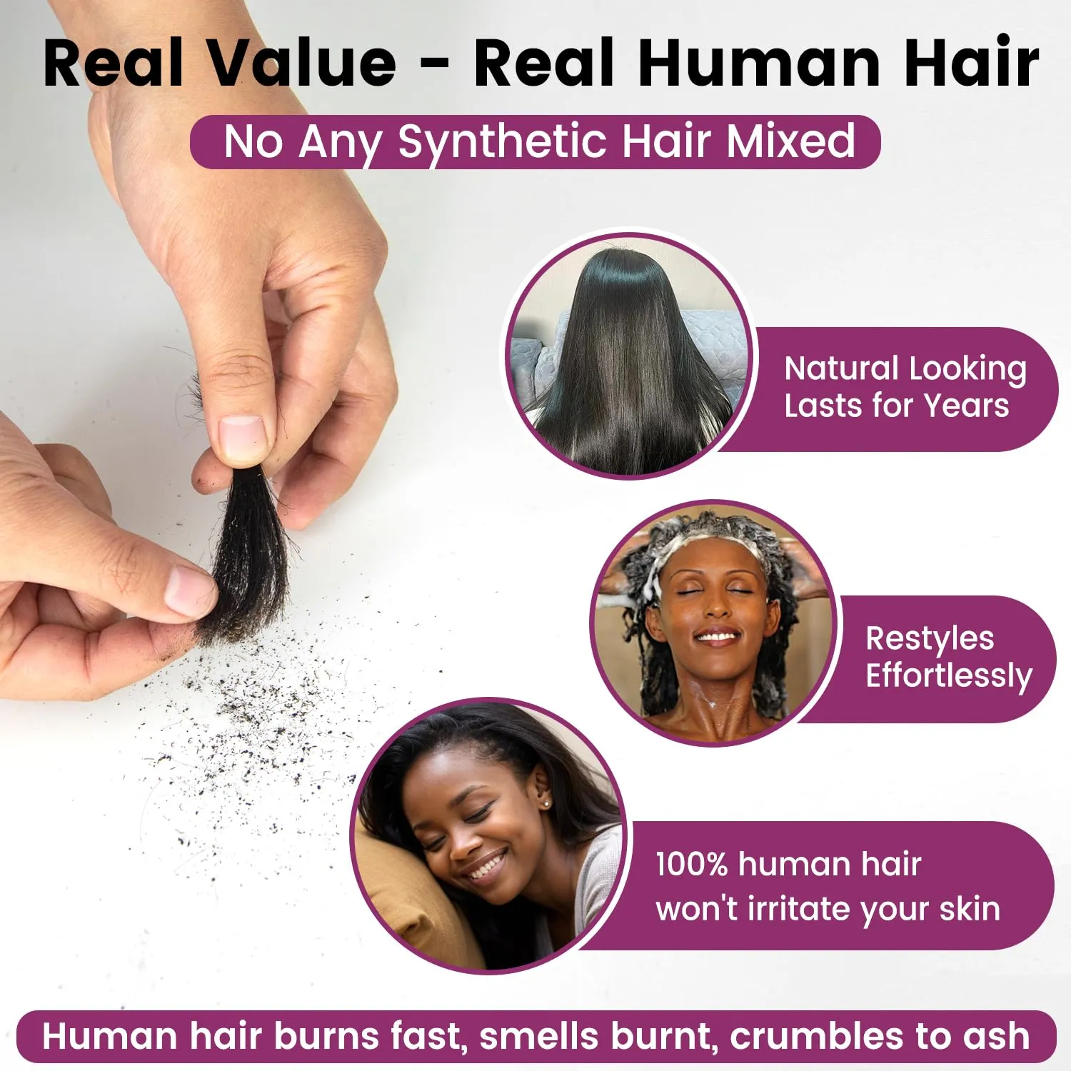 4x4 HD Lace Closure Body Wave, Skinlike Undetectable Melted 4x4 Lace Closure Pre-Plucked with Baby Hair Brazilian Remy Human Hair Breathable 0.11mm Thin Invisible Swiss HD Closure 24 Inch