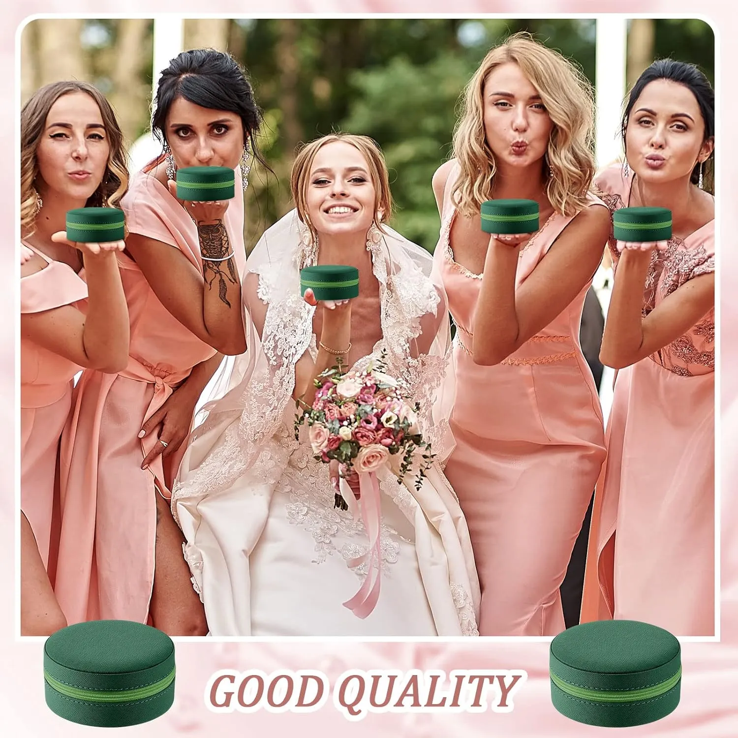 6 Pcs Travel Jewelry Case Bridesmaid Gift Boxes Jewelry Travel Organizer Small Round Jewelry Box Mini Storage PU Leather
