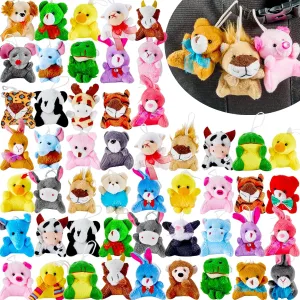 72 Pack Mini Stuffed Animals,Small Stuffed Animal Party Favors for Kids,Classroom Rewards,Carnival Prizes,School Gifts,Claw Machine Filler,Keychain Decoration