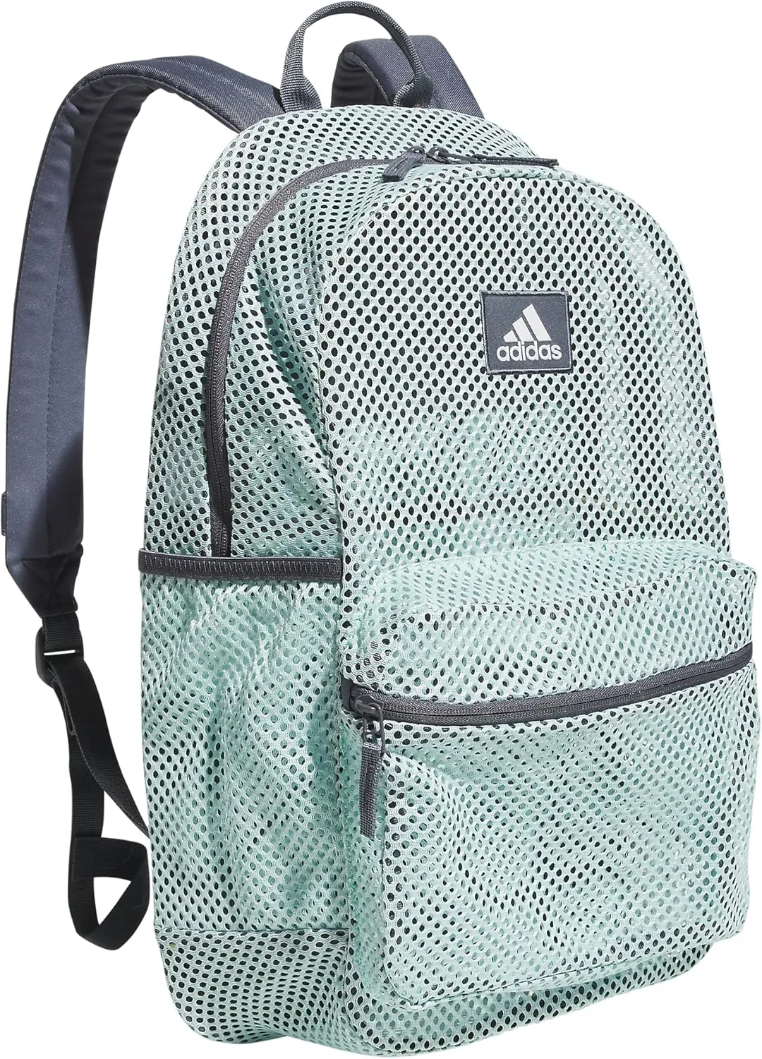 adidas Hermosa Mesh Backpack, See-Through Transparent Clear Festival Bag, Semi Flash Aqua Blue/Onix Grey/2.0, One Size