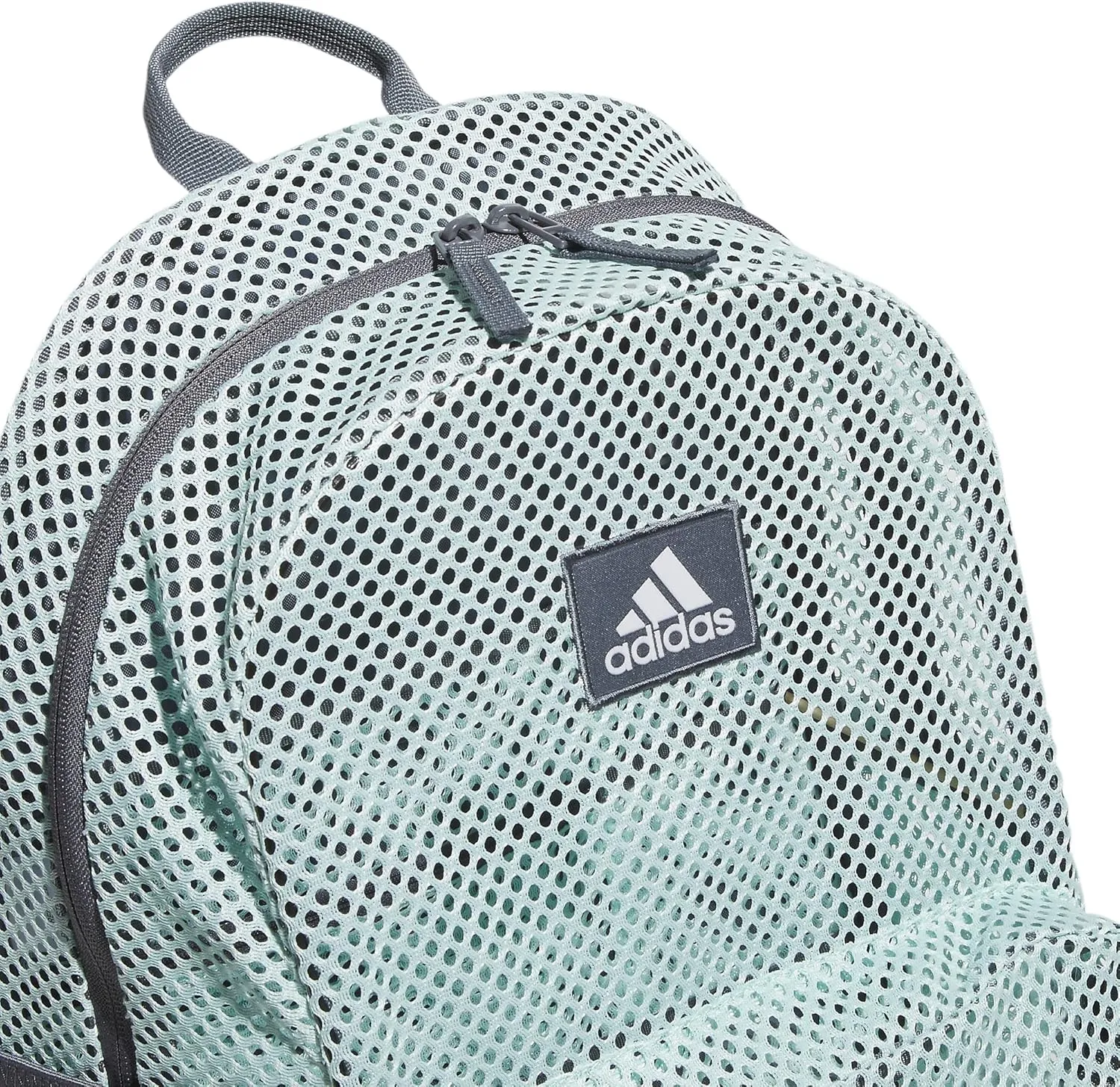 adidas Hermosa Mesh Backpack, See-Through Transparent Clear Festival Bag, Semi Flash Aqua Blue/Onix Grey/2.0, One Size
