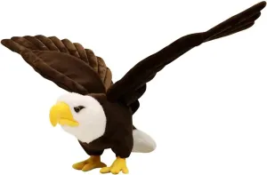 Adorable Bald Eagle Plush Toy - Stuffed Animal with Bendable and Stretchable Wings, Ideal for Gifts or Home Decor（23.6 in）
