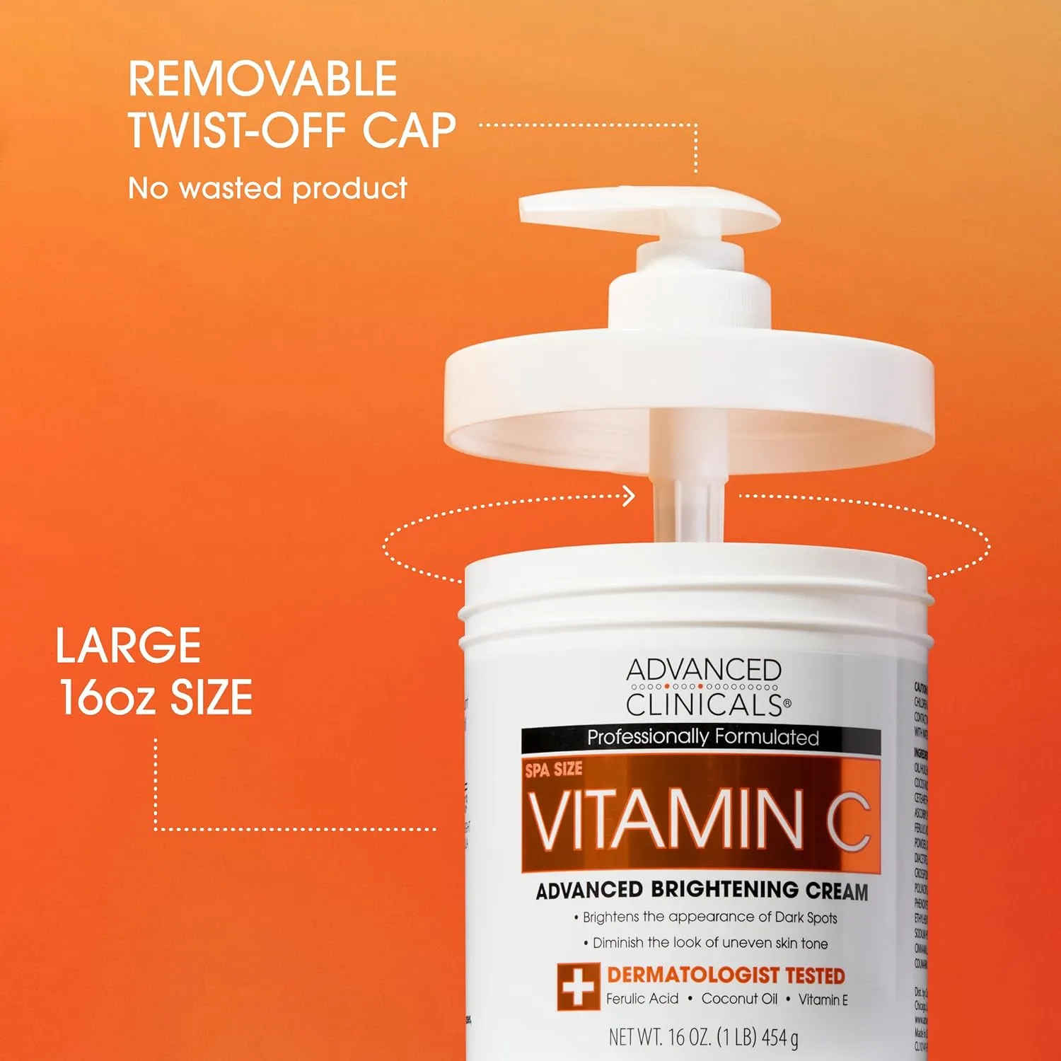 Advanced Clinicals Brightening Vitamin C Body Cream   AHA Exfoliating 10% Glycolic Acid & Lactic Acid Lotion 2PC Skincare Set For Women & Men To Reduce Appearance Of Dark Spots & Uneven Skin Tone