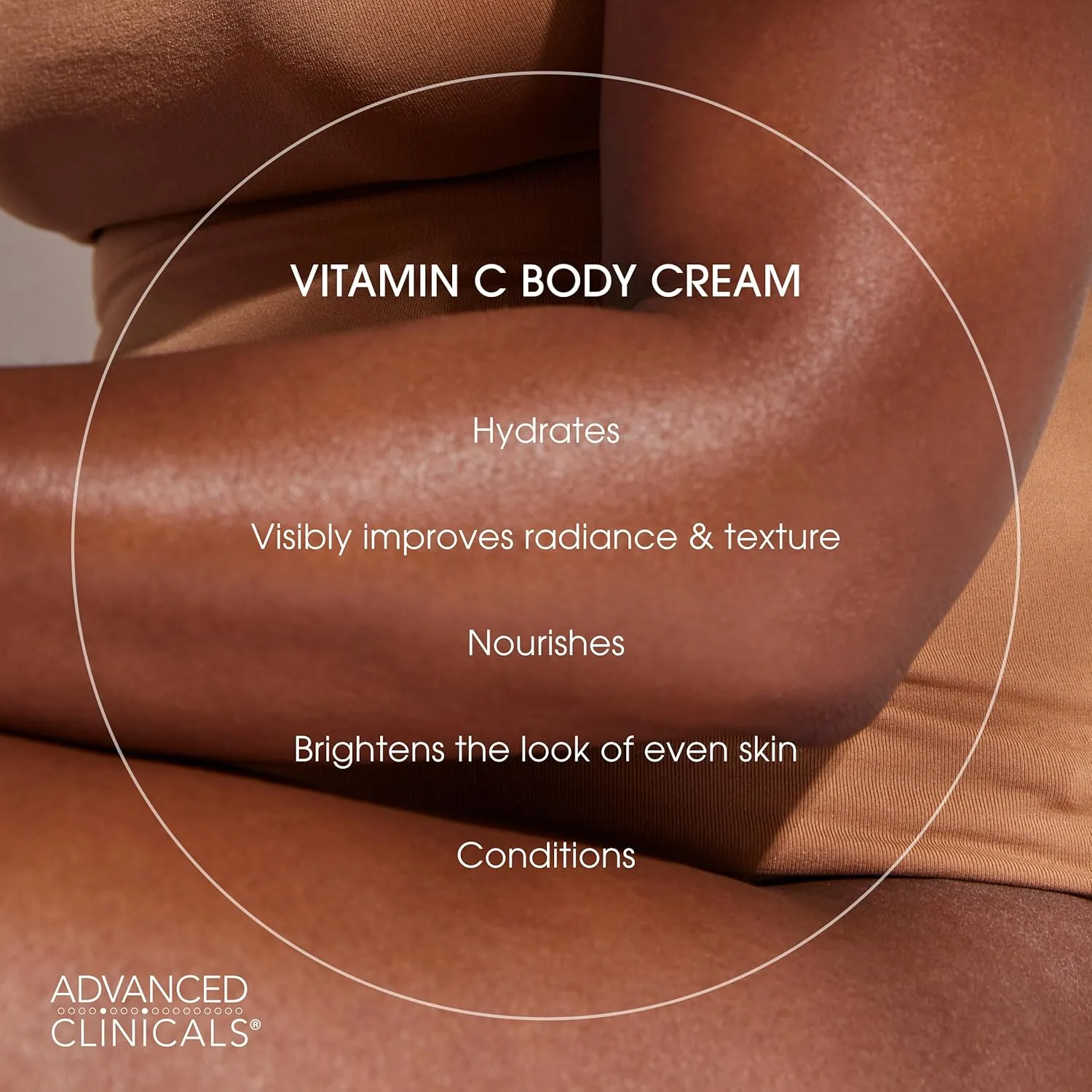 Advanced Clinicals Brightening Vitamin C Body Cream   AHA Exfoliating 10% Glycolic Acid & Lactic Acid Lotion 2PC Skincare Set For Women & Men To Reduce Appearance Of Dark Spots & Uneven Skin Tone