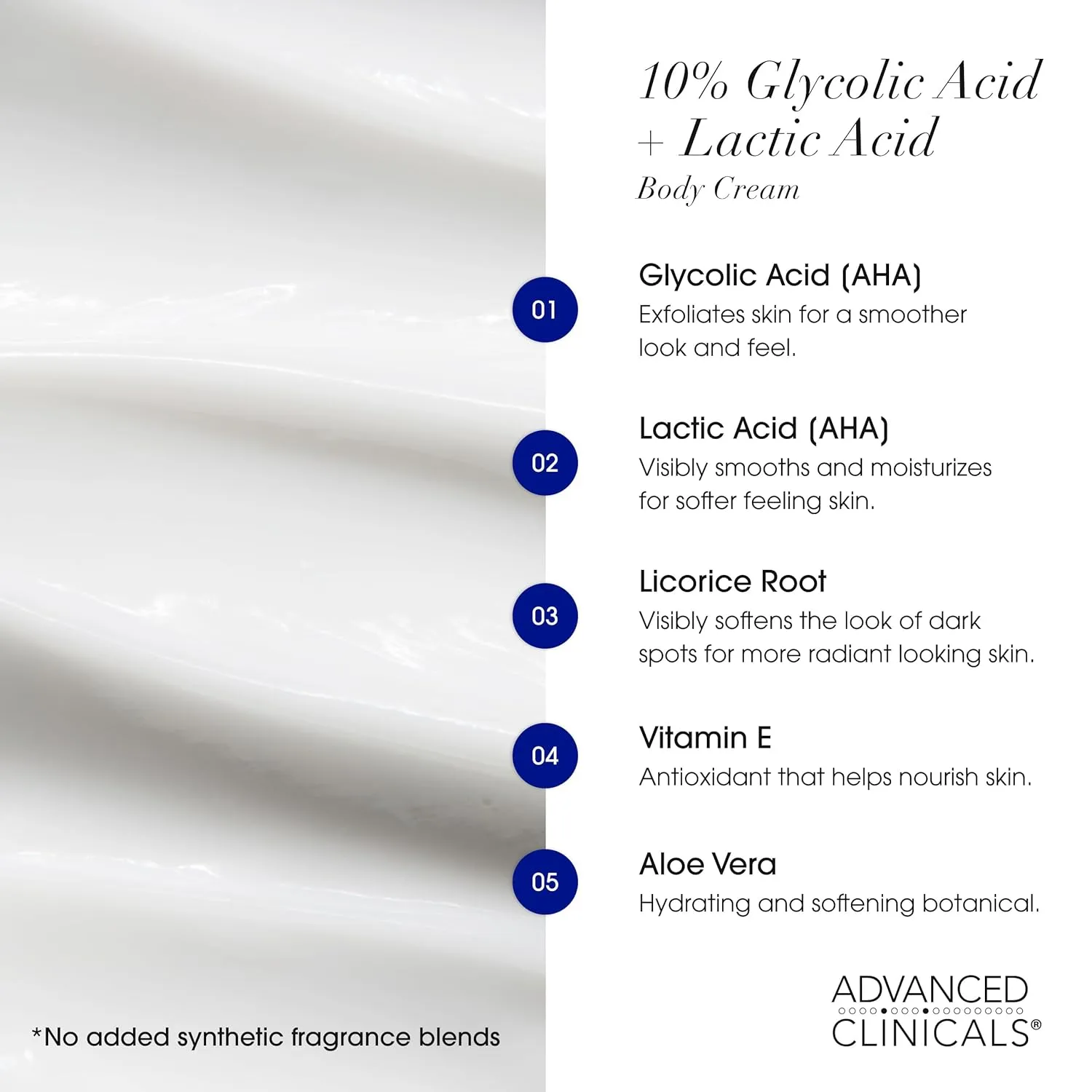 Advanced Clinicals Brightening Vitamin C Body Cream   AHA Exfoliating 10% Glycolic Acid & Lactic Acid Lotion 2PC Skincare Set For Women & Men To Reduce Appearance Of Dark Spots & Uneven Skin Tone