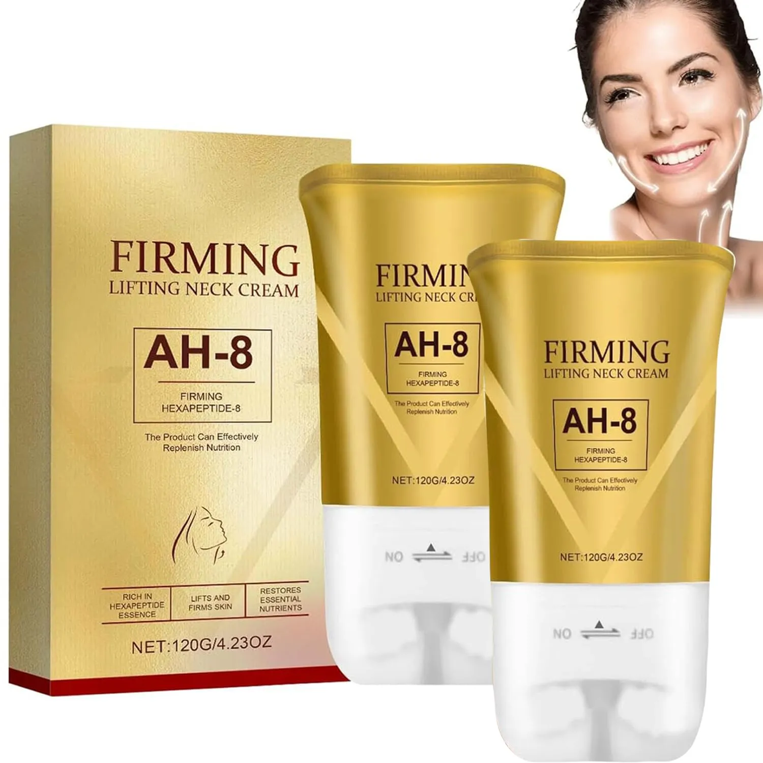 Ah8 Firming Neck Cream, 2PCS Neck Firmingand Tightening Cream for Crepey Skin Body Care Comfort Moisturizing, Tightening Lotions Cosmetic Skin Care Skin Repair