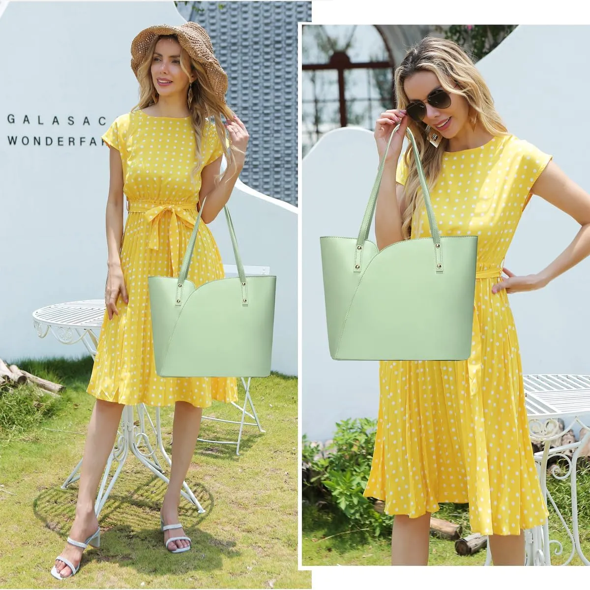 ALARION Tote Bag for Women Soft Faux Leather Shoulder Bag Ladies Zipper Tote Purses for Women Large Satchel Shoulder Handbag