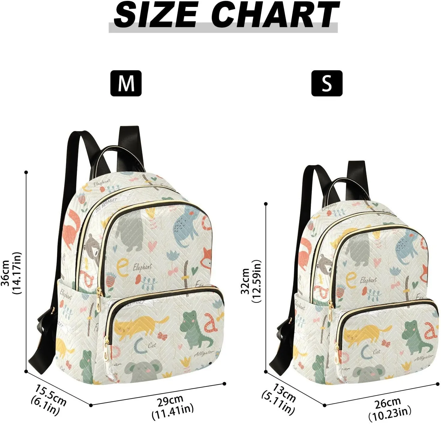 ALAZA Birch Forest Animals Fox Bear Women Backpack Purse Shoulder Bag