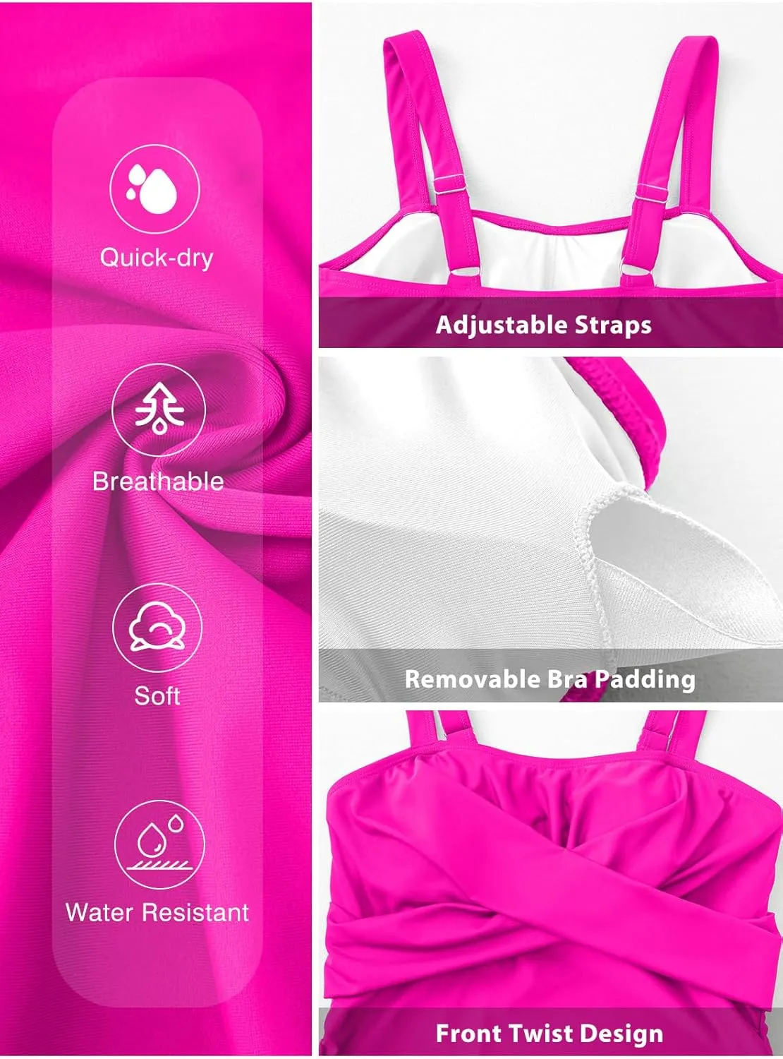 Aleumdr Women's One Piece Swimsuit Tummy Control Bathing Suit Crisscross Retro Ruched Push Up Swimwear