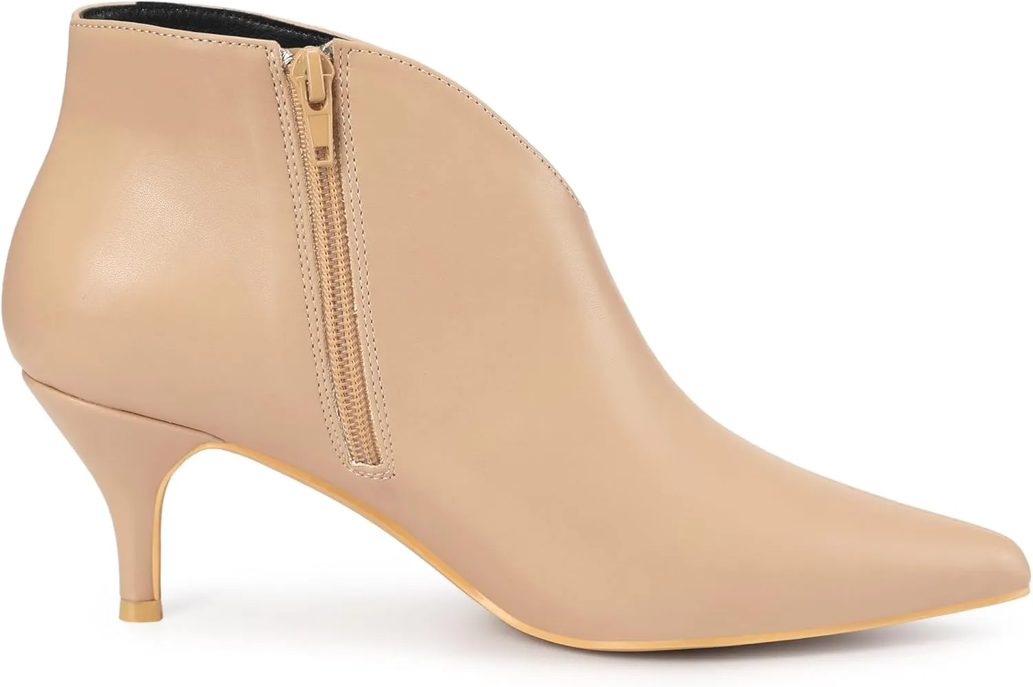 Allegra K Women's Cutout Pointy Toe Stiletto Heels Boots Ankle Booties