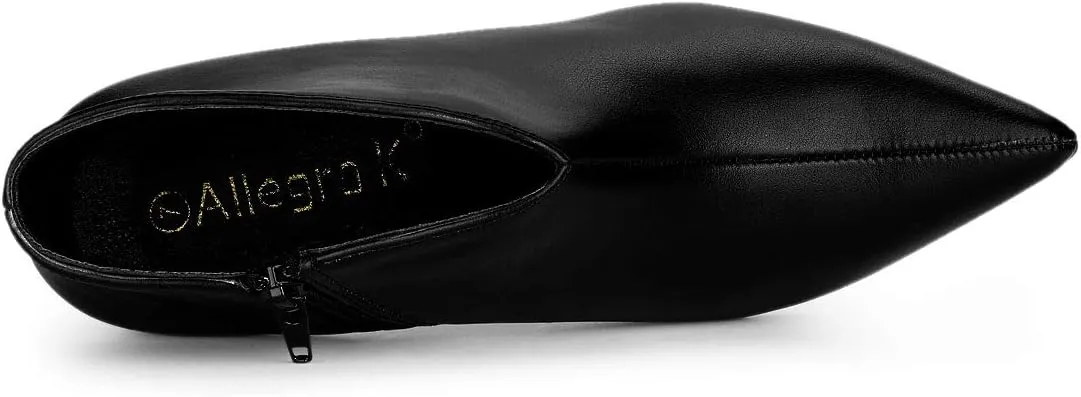 Allegra K Women's Cutout Pointy Toe Stiletto Heels Boots Ankle Booties
