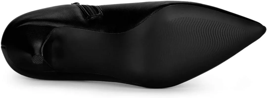 Allegra K Women's Cutout Pointy Toe Stiletto Heels Boots Ankle Booties