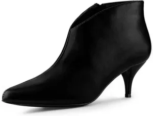 Allegra K Women's Cutout Pointy Toe Stiletto Heels Boots Ankle Booties