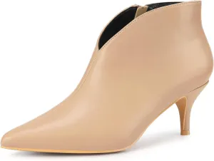Allegra K Women's Cutout Pointy Toe Stiletto Heels Boots Ankle Booties