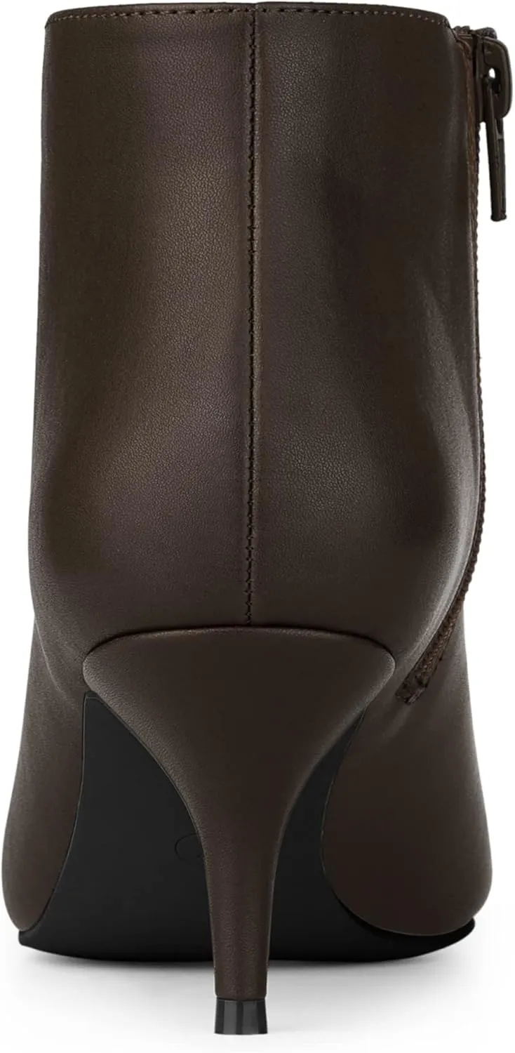 Allegra K Women's Cutout Pointy Toe Stiletto Heels Boots Ankle Booties