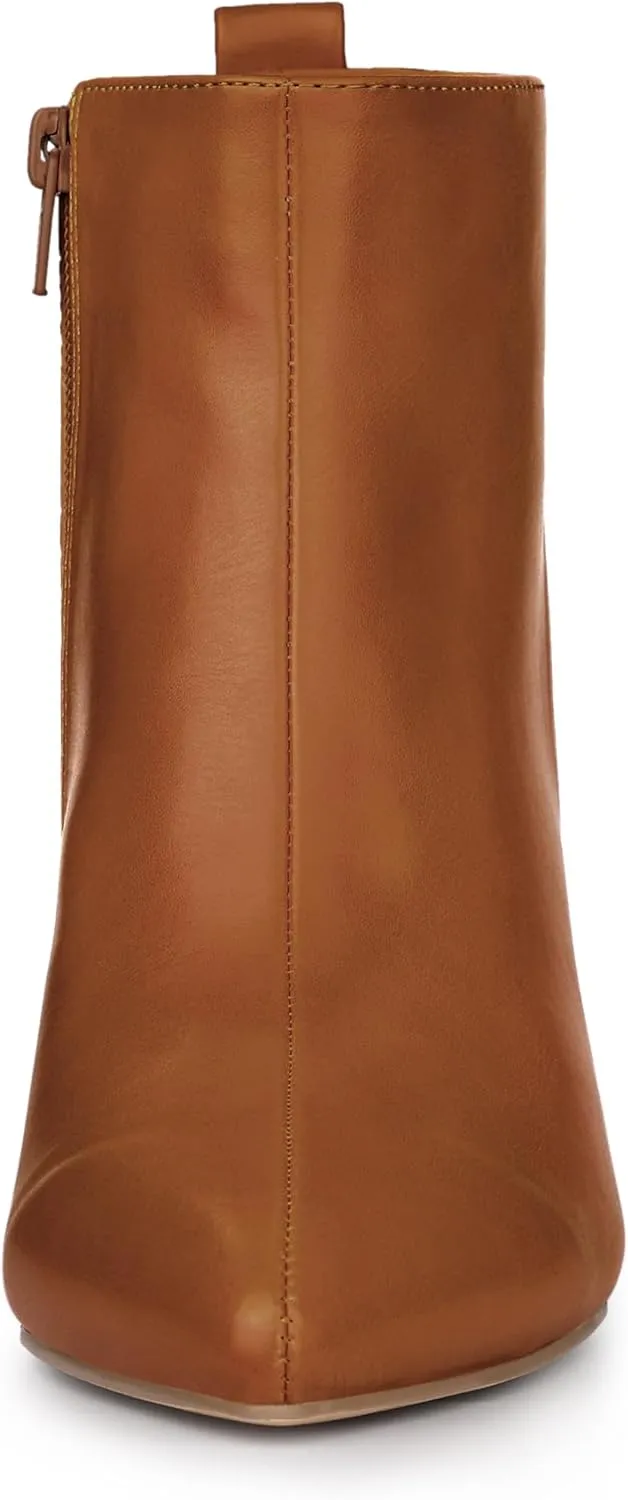 Allegra K Women's Pointed Toe Side Zipper Stiletto Heels Ankle Boots