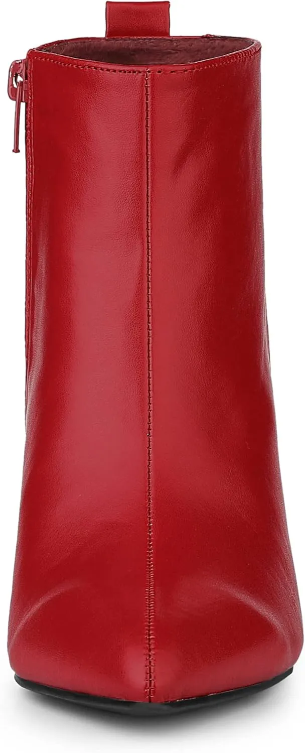 Allegra K Women's Pointed Toe Side Zipper Stiletto Heels Ankle Boots