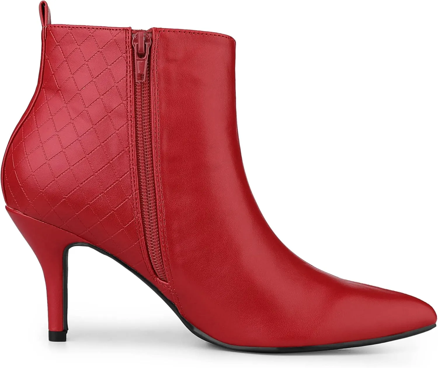 Allegra K Women's Pointed Toe Side Zipper Stiletto Heels Ankle Boots