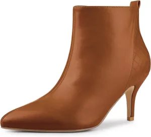 Allegra K Women's Pointed Toe Side Zipper Stiletto Heels Ankle Boots