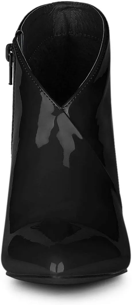 Allegra K Women's V Shape Pointed Toe Stiletto Heel Ankle Boots