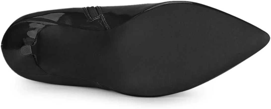 Allegra K Women's V Shape Pointed Toe Stiletto Heel Ankle Boots