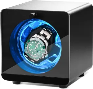 Aluminum Single Watch Winder for Automatic Watches – Quiet Motor(≈0dB), Self-Winding Metal Watch Winder for Rolex and More, Gift for Watch Lovers