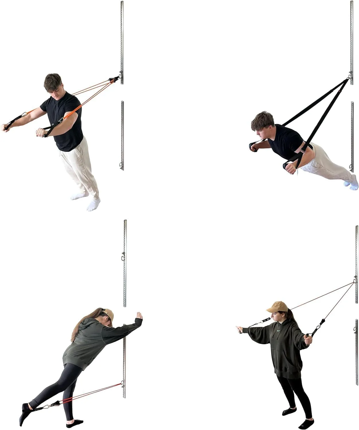 Aluminum Wall-Mounted Anchor Fitness System - Adjustable, Multi-Functional, Space Saving Home Gym Solution for Strength Training, Workout Goals | 100  Exercises, Easy Installation, 300lbs Capacity