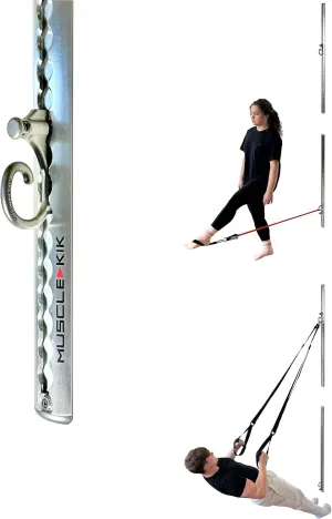 Aluminum Wall-Mounted Anchor Fitness System - Adjustable, Multi-Functional, Space Saving Home Gym Solution for Strength Training, Workout Goals | 100  Exercises, Easy Installation, 300lbs Capacity