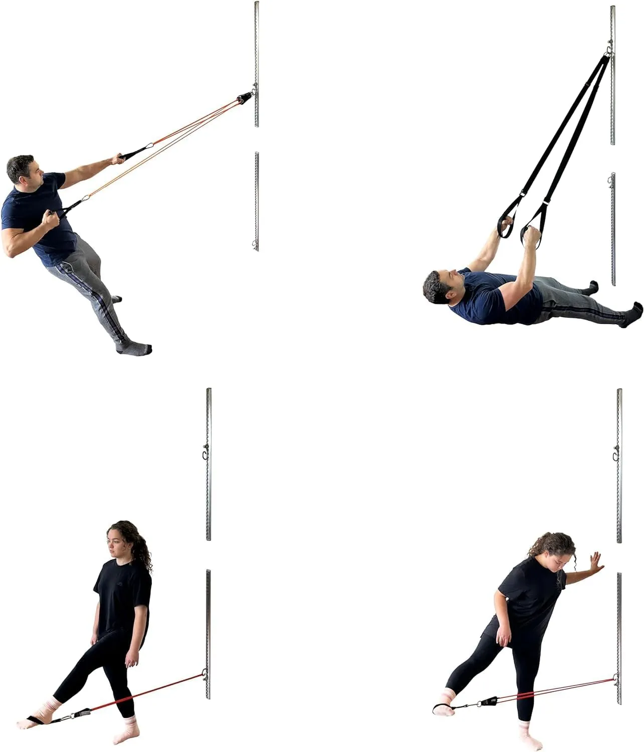 Aluminum Wall-Mounted Anchor Fitness System - Adjustable, Multi-Functional, Space Saving Home Gym Solution for Strength Training, Workout Goals | 100  Exercises, Easy Installation, 300lbs Capacity