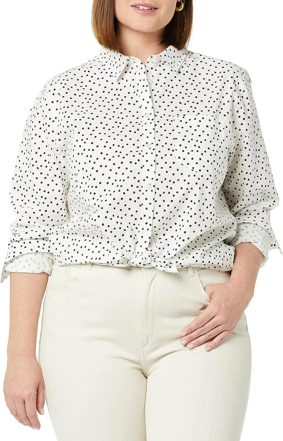 Amazon Essentials Women's Classic-Fit Long-Sleeve Button-Down Poplin Shirt