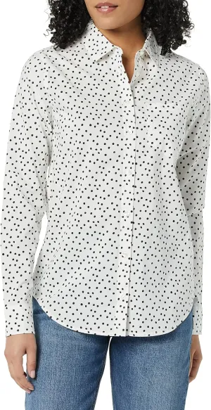 Amazon Essentials Women's Classic-Fit Long-Sleeve Button-Down Poplin Shirt