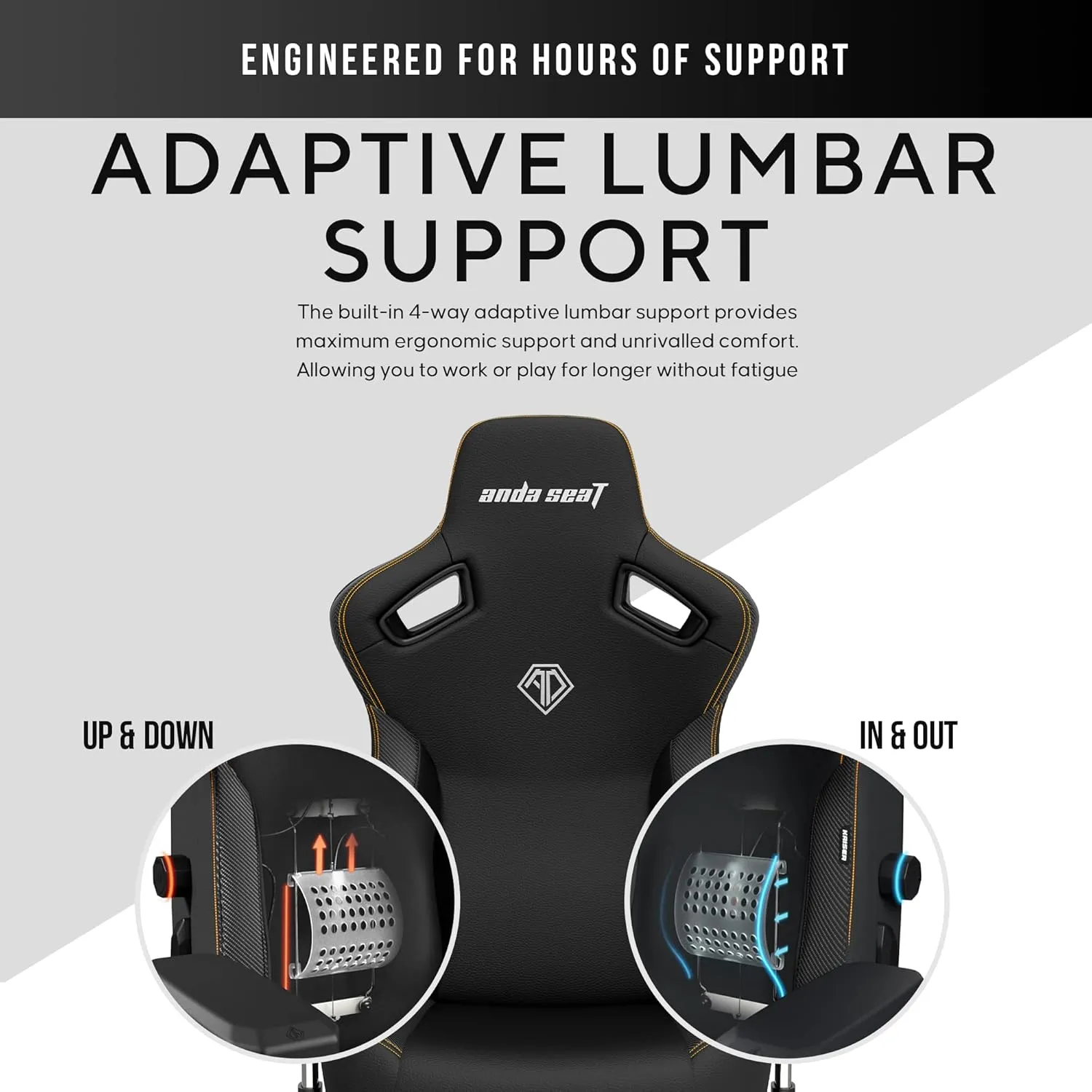 Anda Seat Kaiser 3 Large Gaming Chair for Adults - Ergonomic Black PVC Leather Gaming Seat with Lumbar Support, Comfortable Office Chair with Neck Support - Heavy Duty Wide Computer Seat