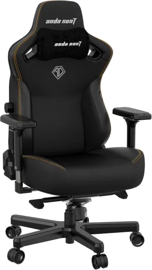 Anda Seat Kaiser 3 Large Gaming Chair for Adults - Ergonomic Black PVC Leather Gaming Seat with Lumbar Support, Comfortable Office Chair with Neck Support - Heavy Duty Wide Computer Seat