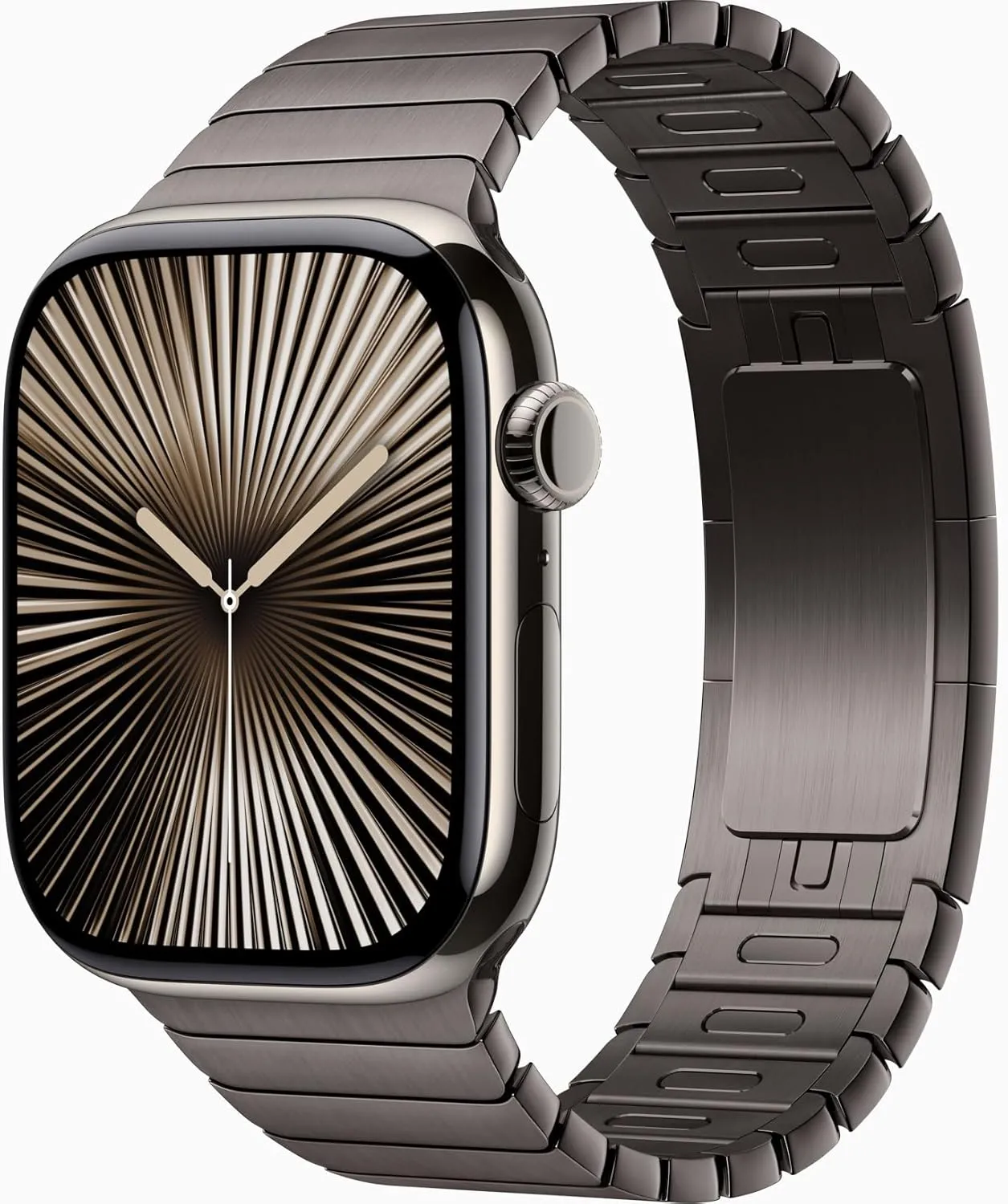 Apple Watch Series 10 [GPS, 42mm] - Natural Titanium Case with Slate Link Bracelet (Renewed)