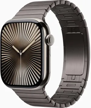 Apple Watch Series 10 [GPS, 42mm] - Natural Titanium Case with Slate Link Bracelet (Renewed)